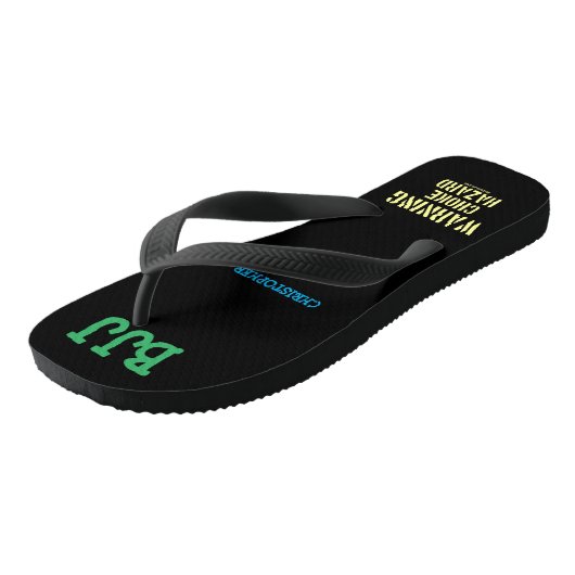 BJJ Choke Hazard jouw naam toevoegen Teenslippers (Schuin)