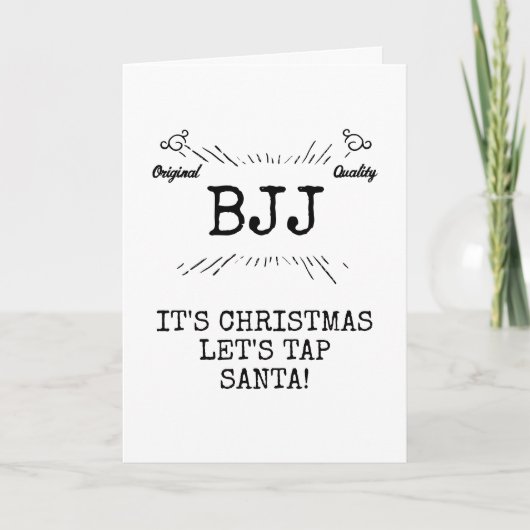 BJJ Christmas Fun Let's Tap Santa Gepersonaliseerd Feestdagen Kaart (Voorkant)