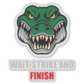 BJJ Crocodile Submission Citaat Sticker (Voorkant)