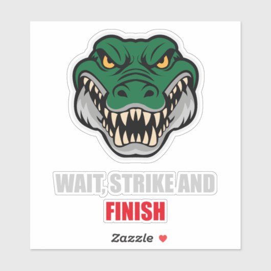BJJ Crocodile Submission Citaat Sticker (Vel)