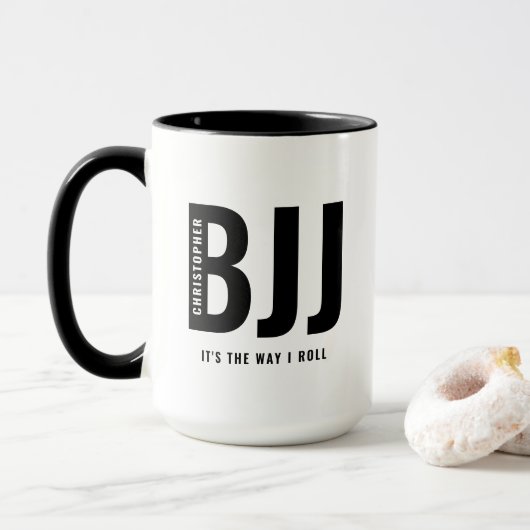 BJJ De manier waarop ik rol Voeg toe Jouw naam Jiu Mok (Met donut)