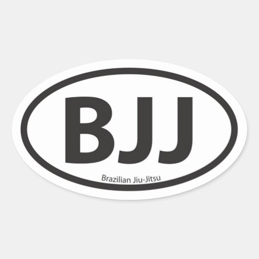 BJJ Euro stijl auto embleem Ovale Sticker (Voorkant)