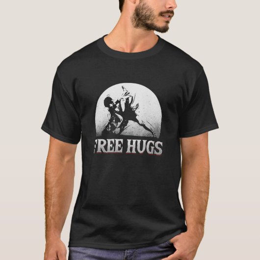 Bjj Free Hugs Brazililian Jiu Jitsu Mma T-shirt (Voorkant)