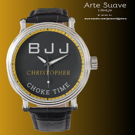 BJJ gepersonaliseerde zwarte choke tijd jiu jitsu Horloge
