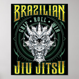 BJJ Grip Roll Win - Grappling Jiu Jitsu Draak Poster