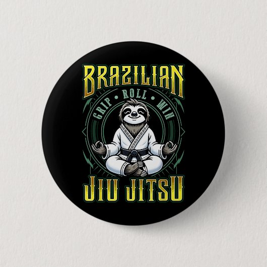 BJJ Grip Roll Win - Grappling Jiu Jitsu Meditatie Ronde Button 5,7 Cm (Voorkant)