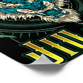 BJJ Grip Roll Win - Grappling Jiu Jitsu Tijgerhoof Poster (Hoek)