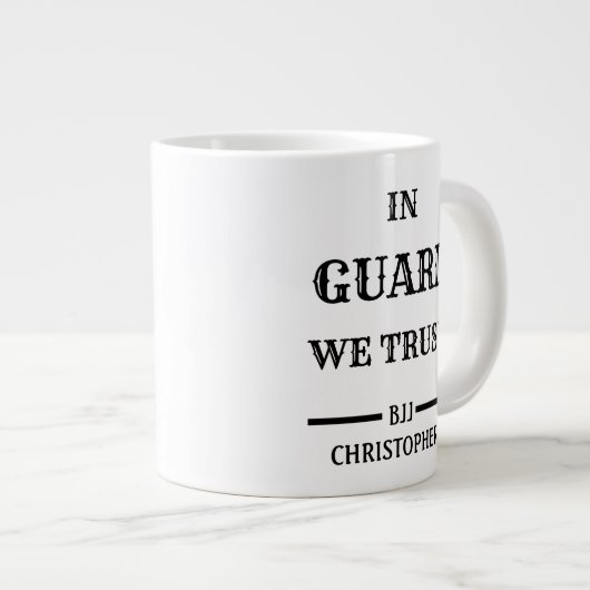 BJJ Guard We Trust Black Belt enorm Grote Koffiekop (Voorkant rechts)