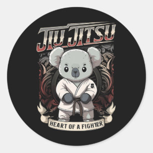 Bjj Hart Van Een Vechter - Jiu Jitsu Byby Koala Ronde Sticker
