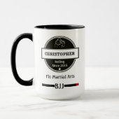 BJJ Jiu Jitsu Choke Black Belt Naam Club en datum Mok (Links)