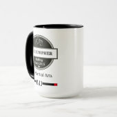 BJJ Jiu Jitsu Choke Black Belt Naam Club en datum Mok (Voorkant links)