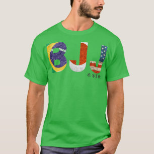 BJJ met Brazilië Japan en VS-vlag T-shirt