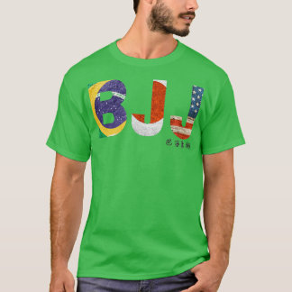 BJJ met Brazilië Japan en VS-vlag T-shirt