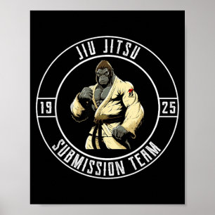 BJJ MMA Gorilla - Grappige Braziliaanse Jiu Jitsu Poster