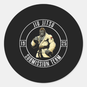 BJJ MMA Gorilla - Grappige Braziliaanse Jiu Jitsu Ronde Sticker