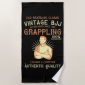 BJJ Old Brazilian Classic Grappling Retro stijl Strandlaken (Voorkant)