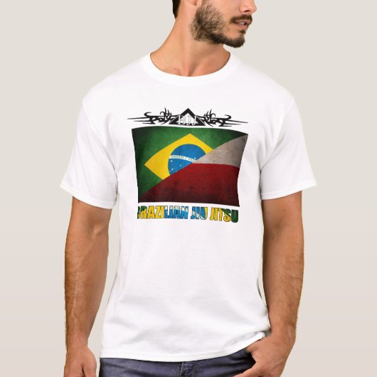 BJJ Poland -Braziliaanse/Poolse vlag Fusion T T-shirt (Voorkant)
