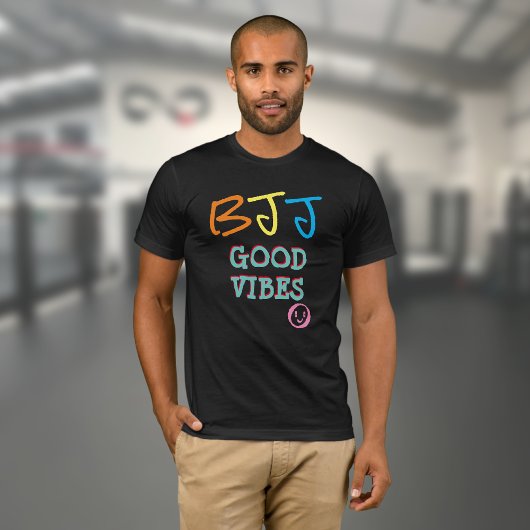 BJJ Retro Graffiti stijl Good Vibes Black T-shirt