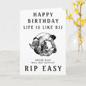 BJJ RIP Gemakkelijk Verjaardagsfeest Kaart (Gele Bloem)