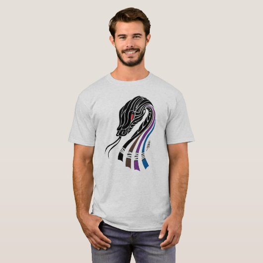 BJJ Snake Belts voor Jiu Jitsu T-shirt (Voorkant volledig)