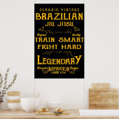 BJJ Train Smart Fight Hard  Jiu Jitsu Poster (Keuken)