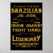 BJJ Train Smart Fight Hard Jiu Jitsu Poster (Voorkant)