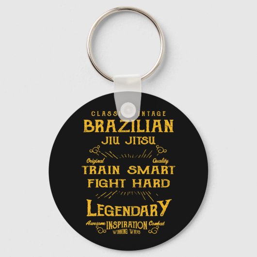BJJ Train Smart Fight Hard  Jiu Jitsu Sleutelhanger (Voorkant)