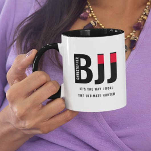 BJJ Way I Roll Add Jouw naam Jiu Jitsu Black Belt Mok