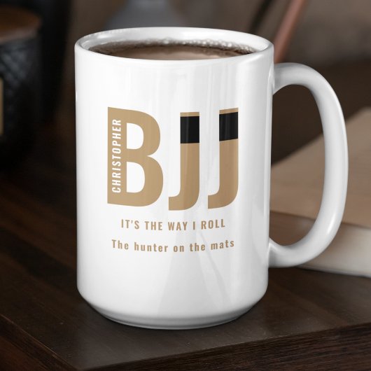 BJJ Way I Roll Toevoegen Jouw naam Jiu Jitsu Brown Mok