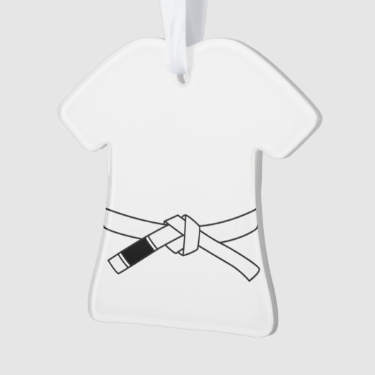 BJJ White Belt Gi-kerstversiering Ornament (voorkant)