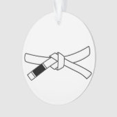 BJJ White Belt kerstversiering Ornament (voorkant)