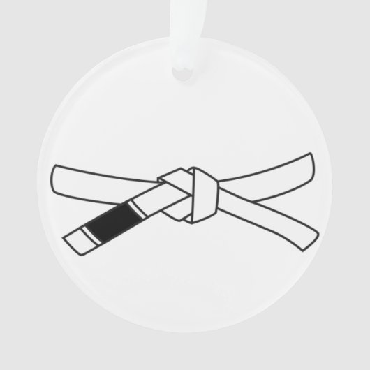 BJJ White Belt kerstversiering Ornament (voorkant)