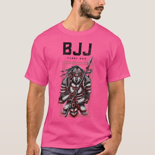 Bjj Wolf Samurai Spear Jiu-Jitsu Grappling Mma Mua T-shirt (Voorkant)