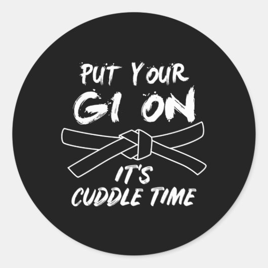 BJJ zet je GI op Braziliaanse Jiu Jitsu Ronde Sticker (Voorkant)