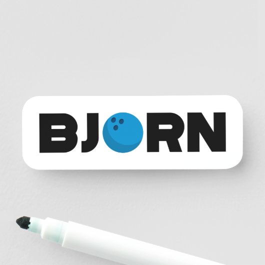 Bjorn bowling naamplaatje (In situ)