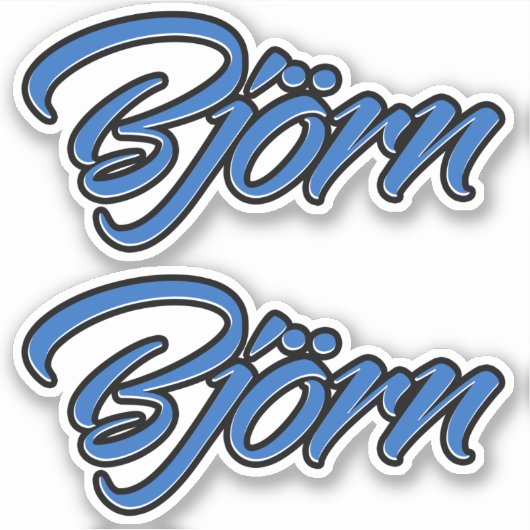 Björn Name blue Aufkleber Sticker Stickerset (Voorkant)