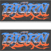 Björn Vorname Name Graffiti Aufkleber Sticker (Voorkant)