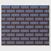 Björn Vorname Name Graffiti blue orange Cadeaupapier (Vlak)