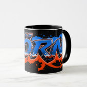 Björn Vorname Name Graffiti blue orange Tasse Mok (Voorkant rechts)