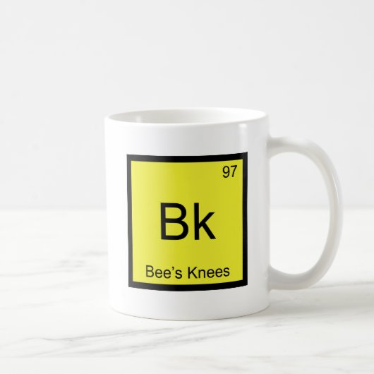 Bk - Bee's Knees Chemie Element Symbool Bee Tee Koffiemok (Rechts)
