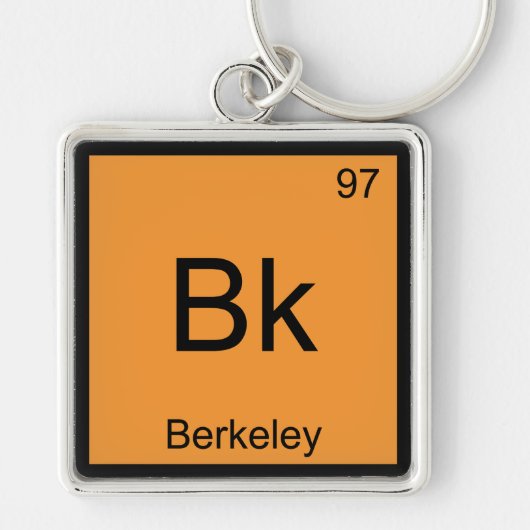 Bk - Berkeley Scheikunde Elementsymbool Californië Sleutelhanger (Voorkant)