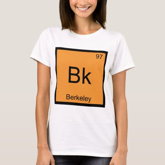 Bk - Berkeley Scheikunde Elementsymbool Californië T-shirt (Voorkant)