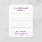 BK-Visitenkarte Visitenkarte Visitekaartje (Achterkant)