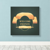 Bked Bread Kichen Art Welkom Hunter Green Canvas Afdruk (Insitu (Houten vloer))