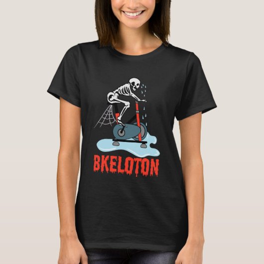 Bkeloton draaiend skelet voor binnenshuis fietsen t-shirt (Voorkant)