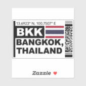 BKK Bangkok Boarding Pass - Thailand Travel Sticker (Vel)