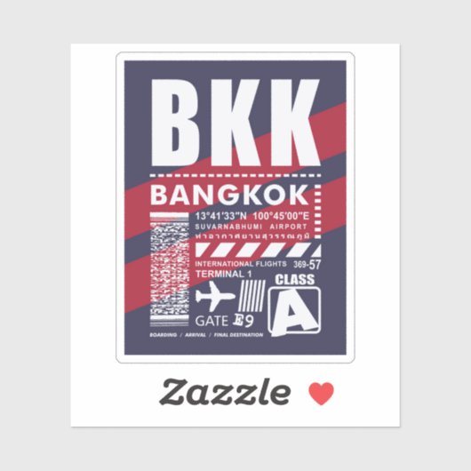 BKK Bangkok luchthaven Sticker (Vel)