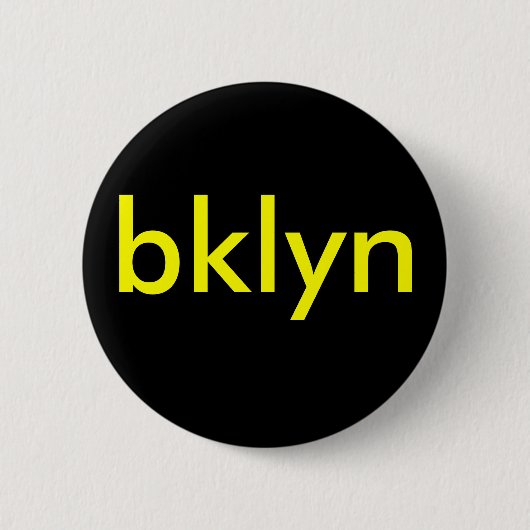 Bklyn knop zwart/geel ronde button 5,7 cm (Voorkant)