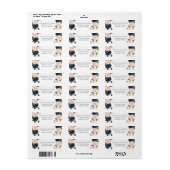 Bkush & Navy Bloemen Bruiloft Retouradres Etiket (Full Sheet)