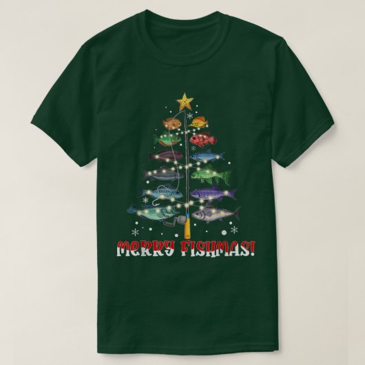 BL83 Kerstaven van Merry Fishmas Merry Xmas T-shirt (Design voorkant)